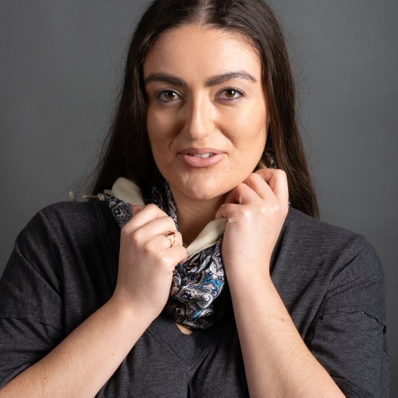 Blue Paisley Scarf - Picture 2 of 7